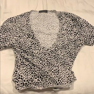 Brandy Melville Wraparound Dalmatian Print Crop